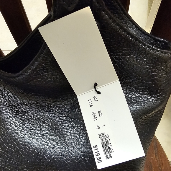 Brooks Brothers Black Pebbeled Leather Shoulder Sachel Handbag NWT - Picture 3 of 14